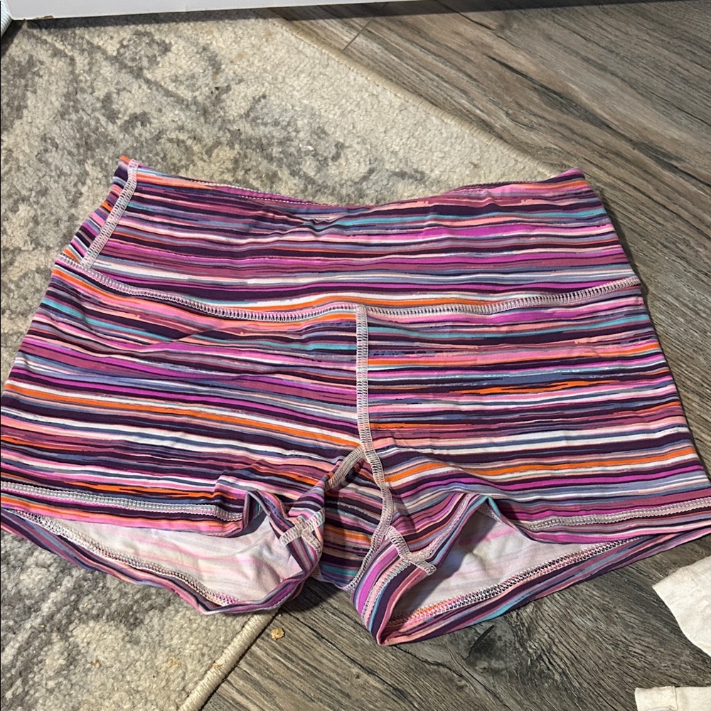 Savage Barbell Multicolor Striped Bike Shorts